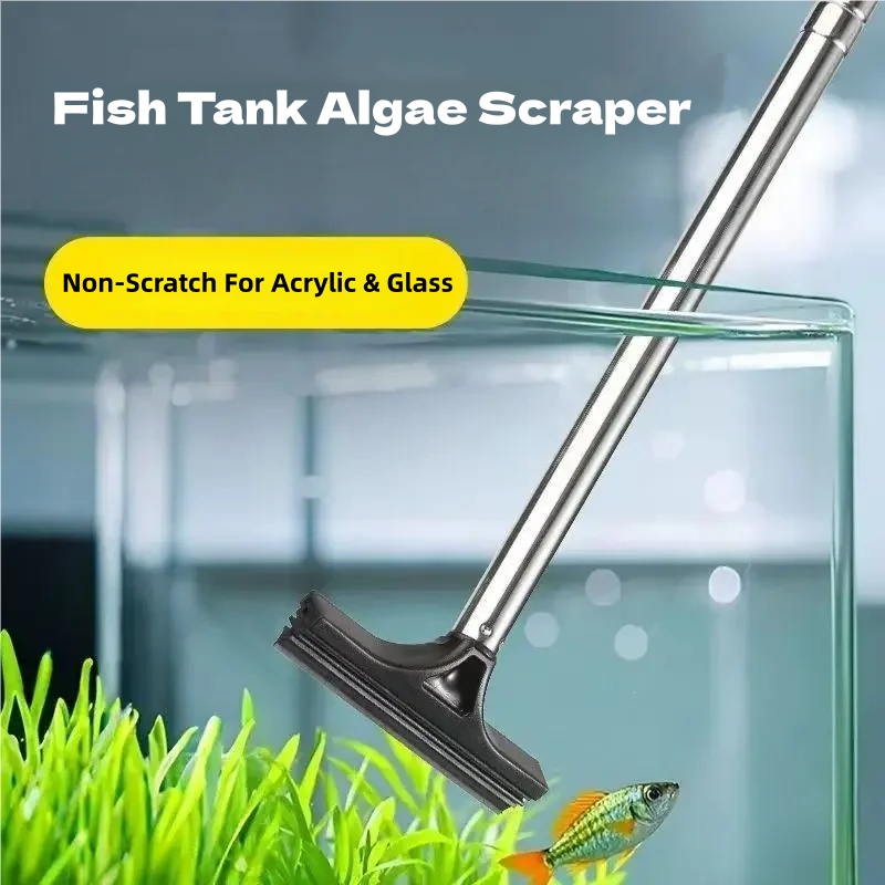 Algae Scraper Blade - Telescopic Aquarium Algae Scraper Stainless Steel