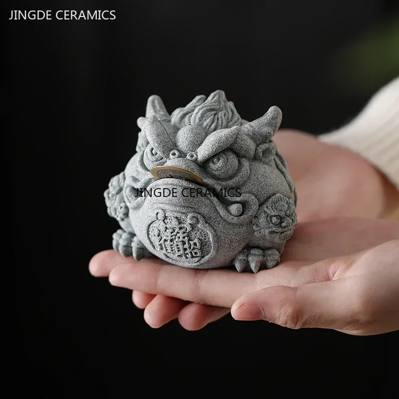 Aquarium Fish Land - Creative Sandstone Fengshui Gold Toad Tea