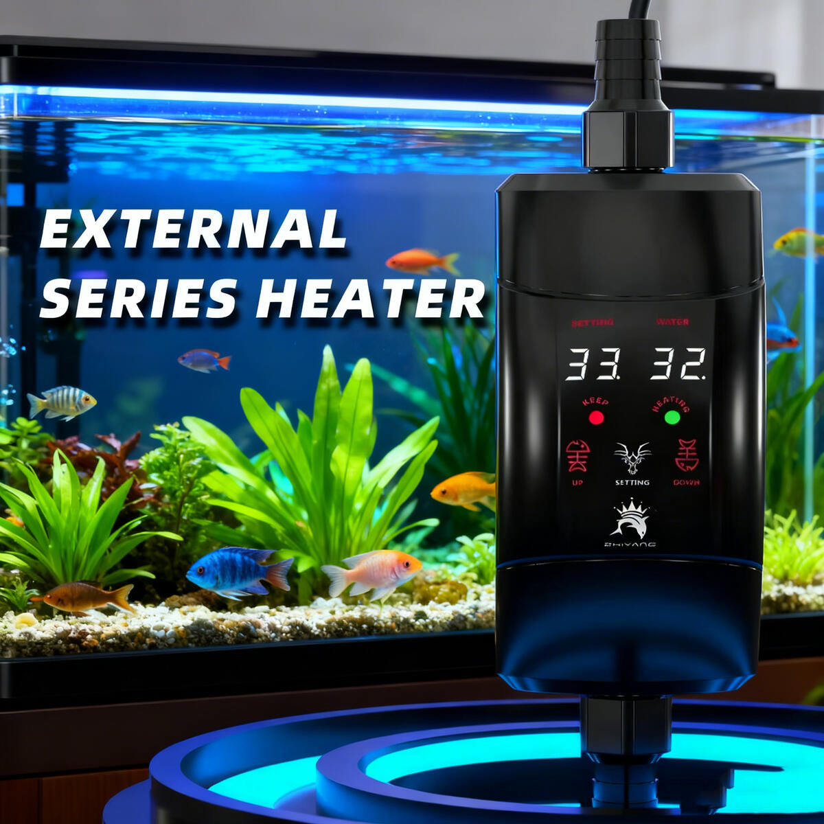Aquarium Fish Cold Water - External Aquarium Heating Rod 300W-1200W Adjustable