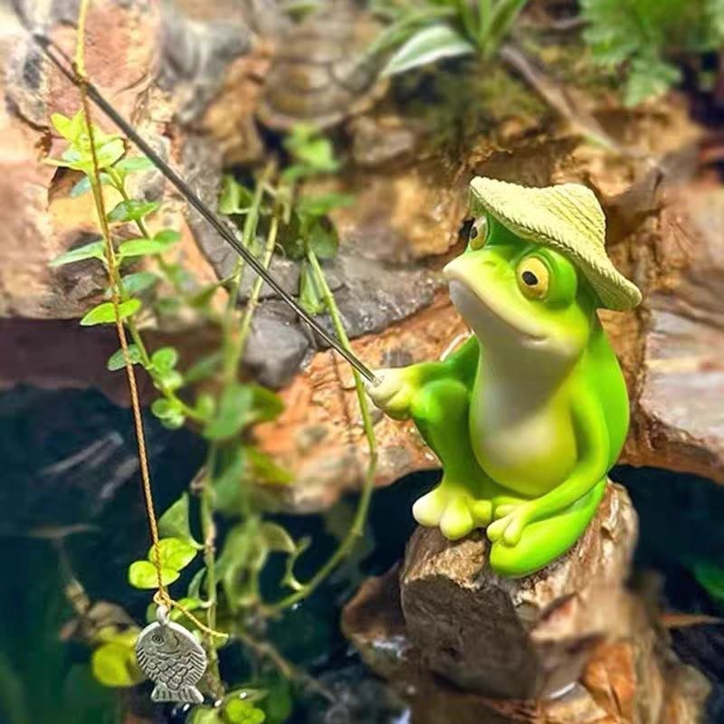 Cartoon Resin Frog Figurine Cr - Aquarium Fish Land review and price
