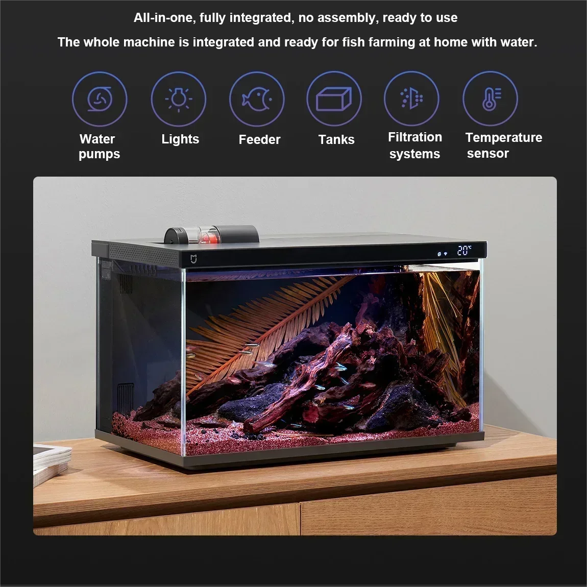 Original Mijia MYG100 Smart Aq - Xiaomi Aquarium Fish Tank review and price