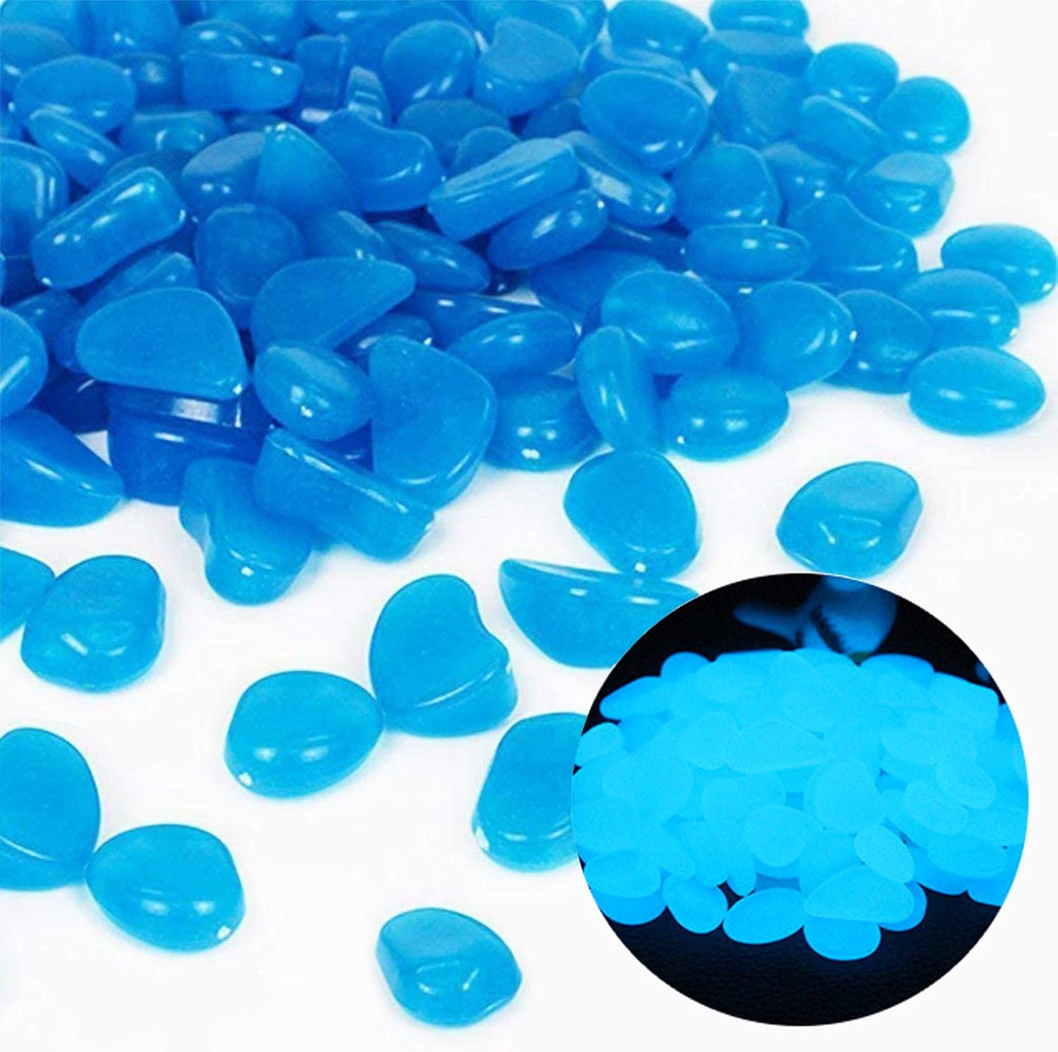 Fish Tank Rocks Glow Blue Pebb - Aquarium Fish Land review and price